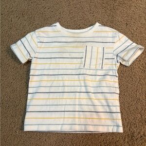 C&C California White Tee with Yellow and Blue Stripes